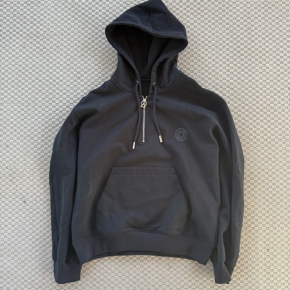 Wooyoungmi Other - Solid Homme black quarter zip hooded hoodie sweater
